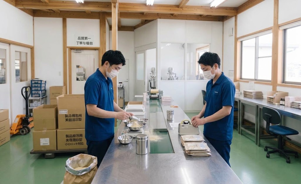 化粧品工場での軽作業のお仕事！